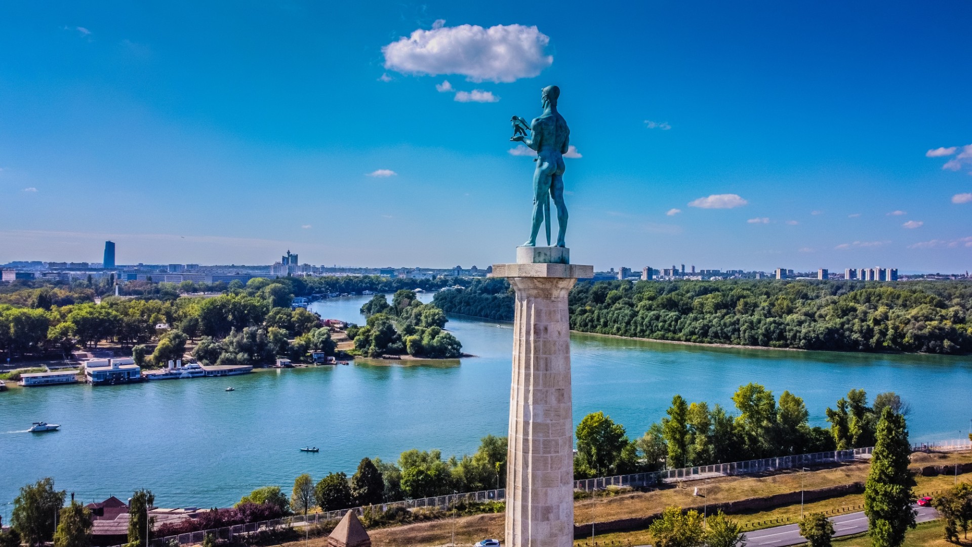 The Danube at Belgrade, Serbia, on the Danube Capitals bike and boat tour