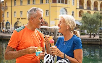 Enjoying ice creams, Innsbruck to Lake Garda. CC:TO