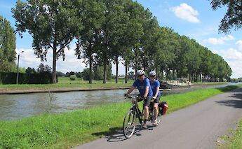 Biking through Belgium.