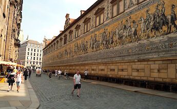 "Der Fürstenzug“ in Old Town of Dresden, Germany. CC:Gegeours