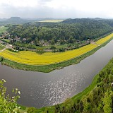 Elbe River through Saxon Switzerland. CC:Thomquine