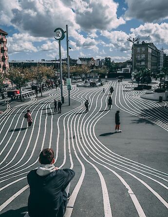 Lines on the concrete, Copenhagen, Denmark. Unsplash:Daniele Salutari