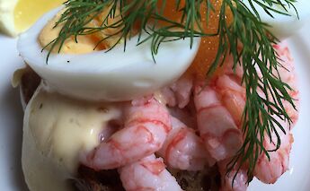 Smørrebrød of shrimp in Copenhagen, Denmark. Maria Eklind@Flickr