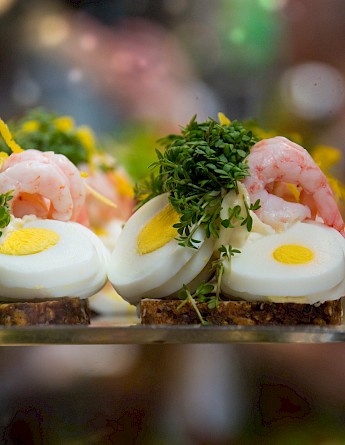 Smørrebrød, popular open-face sandwiches, in Copenhagen, Denmark. Maria Eklind, Flickr