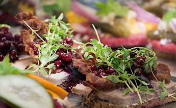 Smørrebrød, popular open-face sandwiches, in Copenhagen, Denmark. Maria Eklind, Flickr