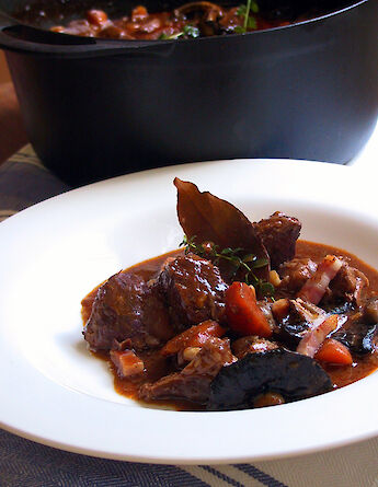 Beef bourguignonne in Burgundy, France. pinotshop@Flikcr