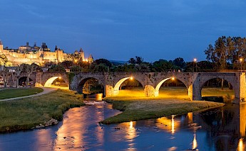Carcassonne & Pont Vieux Bridge, France. CC:Ben LIEU SONG