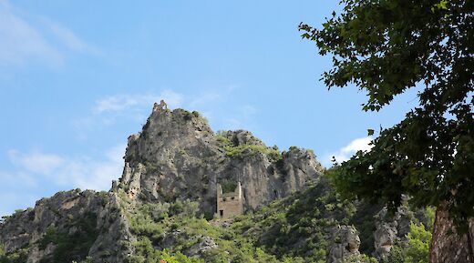 Hill above a church, Saint Guilhem le D&eacute;sert, France. Flickr:Isabelle Blanchemain