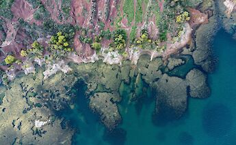 Lac du Salagou photographed by a drone, France. Unsplash:Nathan Cima
