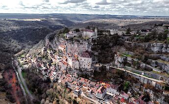 Rocamadour from above, France. Unsplash:Jacques Dillies
