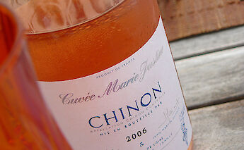 Chinon Rosé wine is made locally. CC:Agne27