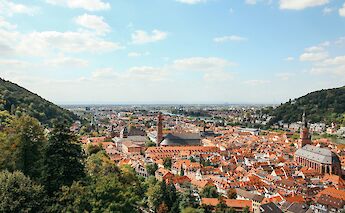 Orange roofs of Heidelberg, Germany. Unsplash:Brina Blum