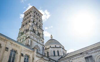 Looking up at a tower, Tours, France. Unsplash:Jael Vallee