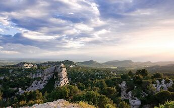 Rocky landscape around Les Baux de Provence, France. Unsplash:Thibaut Marquis