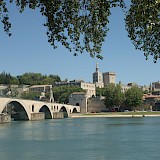 Palais des Papes & Rhône River in Avignon, France.