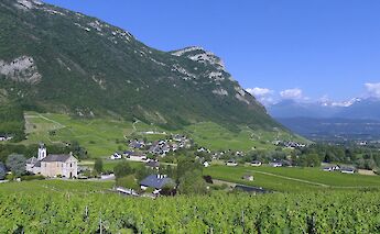 Chignin, France with its many vineyards. CC:Florian Pepellin