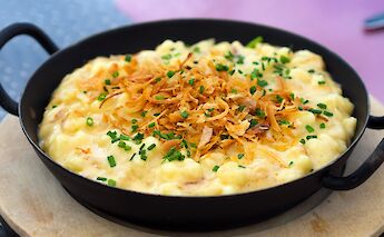 Käsespätzle in Bavaria, Germany. CC:Takeaway