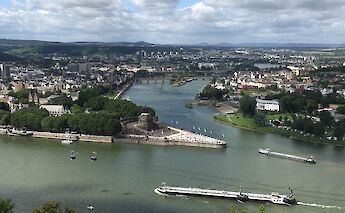 Koblenz at the confluence of the Rivers Rhine & Mosel in Germany. Pieter VandeSande@Unsplash