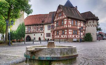 "Kurmainzische Schloss" (also Schloss Tauberbischofsheim) along the Tauber River on the Romantic Road. CC:Berthold Werner