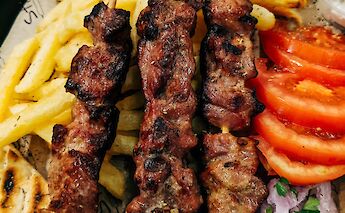 Traditional Greek Souvlaki. Markus Winkler@Unsplash