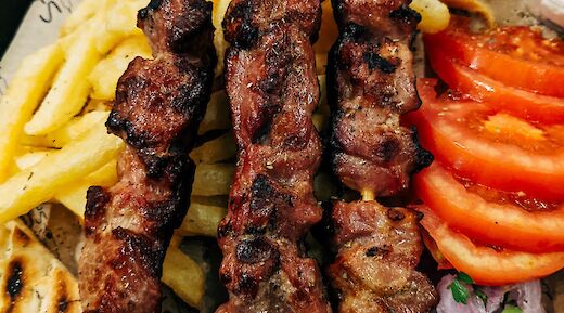 Traditional Greek Souvlaki. Markus Winkler@Unsplash