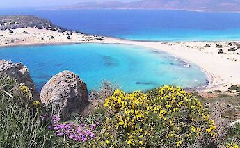 Simos Beach on Elafonissos Island, Laconia, Peloponnese, Greece.