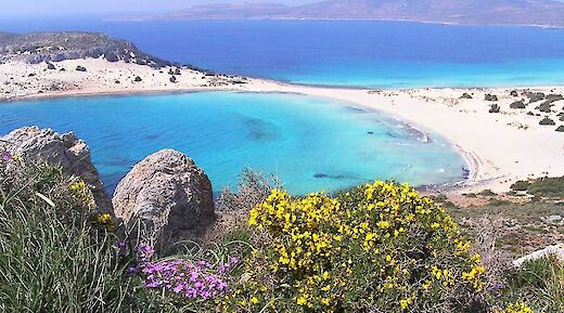 Simos Beach on Elafonissos Island, Laconia, Peloponnese, Greece.