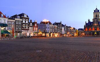 Delft Central Market Square in South Holland. CC:Herebedug