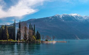 Tranquil treeline, Lake Garda, Italy. Unsplash@Julia Boiun