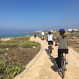Biking along the coast on the Apulia Italy Bike Tour!