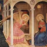 The Annunciation by Fra Angelico (1395-1455) in Cortona, Tuscany, Italy.