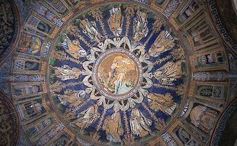 Mosaic ceiling in Ravenna, Italy. Unsplash@Luca Severin