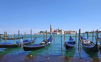 Row of gondolas, Venice, Italy. CC:TO