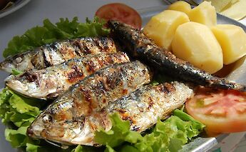 Grilled large sardines are a Portuguese favorite! CC:Yusuke Kawasaki