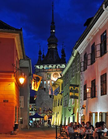 Clock Tower in Sighișoara in Transylvania, Romania. CC:Paszczur01