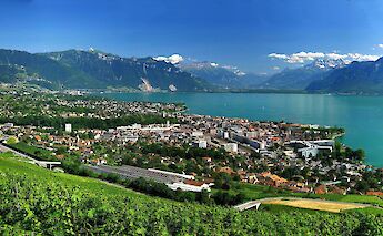 Vevey on Lake Geneva in Switzerland. CC:Foto-Falk