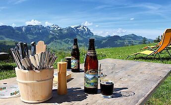 Swiss beers in the mountains. CC:Uwe Hantsch