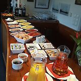 A breakfast spread on the Liza Marleen