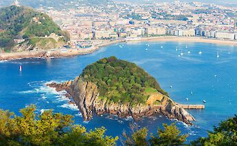 Island off the coast of San Sebastian, Spain. Unsplash:Getty Images