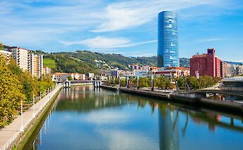 Skyline of Bilbao reflected in the river, Spain. Unsplash:Getty Images