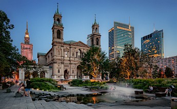 Grzybowski Square, Warsaw, Poland. CC:Lukaszmalkiewicz