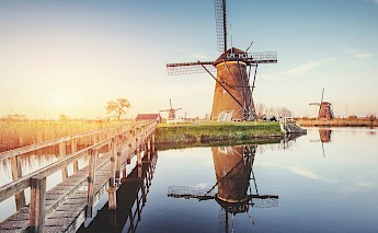 Windmills near Rotterdam, the Netherlands.