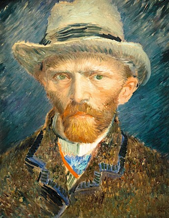 Vincent van Gogh, self-portrait 1887 at the Rijksmuseum in Amsterdam, the Netherlands.