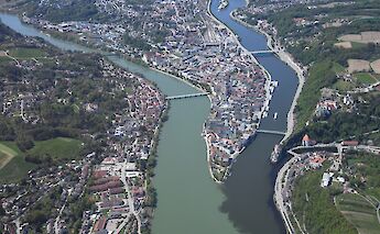 "3 River City" of Passau, Lower Bavaria, Germany. CC:Carsten Steger