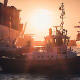 Hamburg docks at sunset, Germany. Patrick Rosenkranz@Unsplash