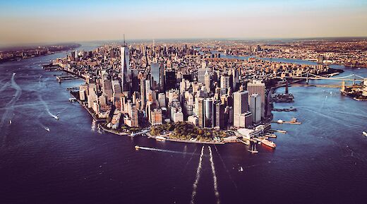Aerial view of Manhattan, NYC, USA. Unsplash:Florian Wedhe
