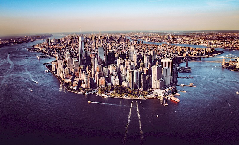 Aerial view of Manhattan, NYC, USA. Unsplash:Florian Wedhe
