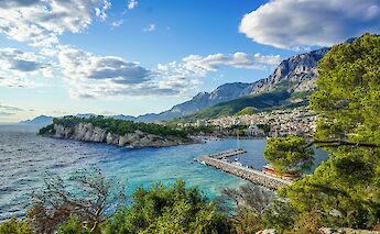 Blue skies above Makarska, Croatia. Unsplash@Tom Wheatley