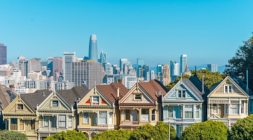 Alamo Square and skyline, San Francisco. Unsplash:Joseph Sintum