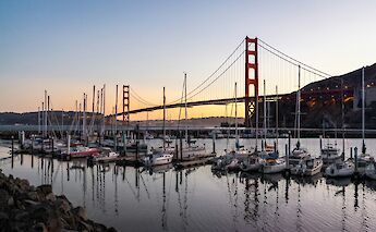 Golden Gate Bridge from Sausalito, California. Unsplash:Jason Tang